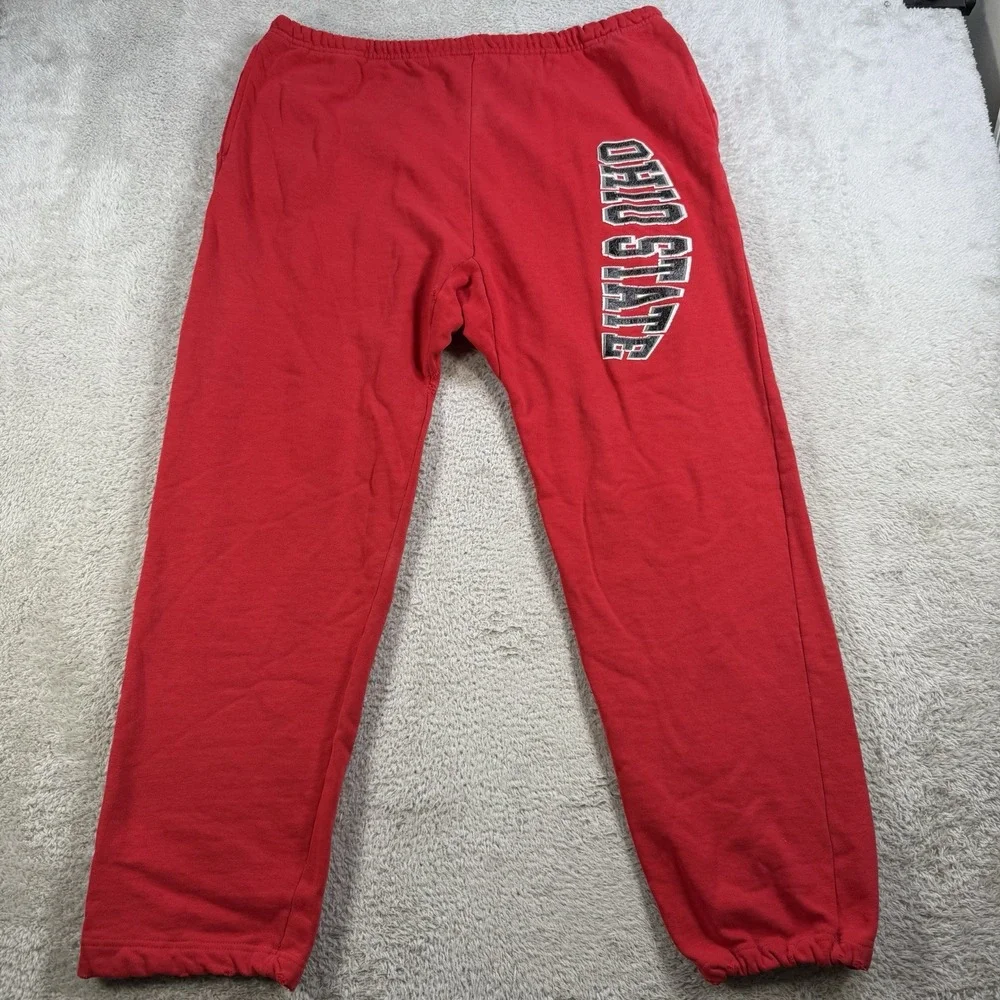 Vintage Ohio State Buckeyes Joggers Mens Large Red Champion Fleece Made USA